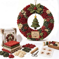 ⏰ POSLEDNÍ DEN! Sleva 50 % ✨ Vytvořte si vánoční věnec, na který budete hrdí 🎄❤️ Sada na tvoření (technika vkládání látky do 3D základu) včetně návodu a průvodce.