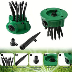 ✨ Aspersor automático multicabezal de jardín de 360°