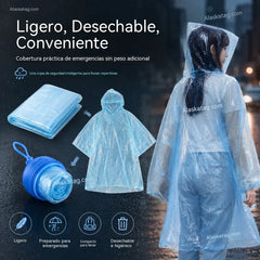 🌧️ Impermeable desechable de bolsillo para lluvias inesperadas