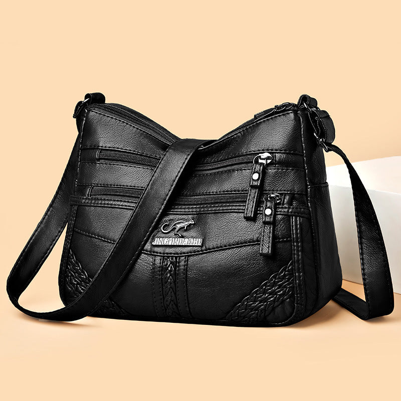 🔥30% de descuento】Elegante bolso de hombro de cuero suave y gran capacidad
