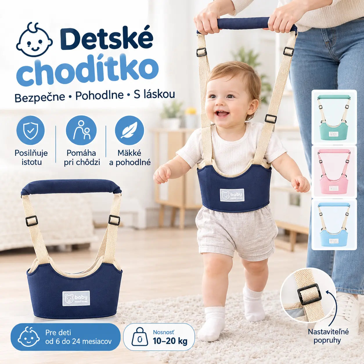 2 az 1-ben járást segítő hám gyermekeknek – légáteresztő, ergonomikus és esés elleni védelemmel ellátott 👶🚼