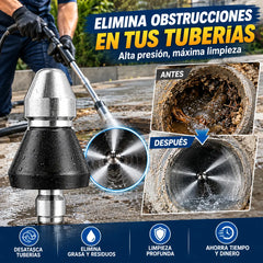 👍🧰Potente boquilla de alta presión, desatascador de tuberías