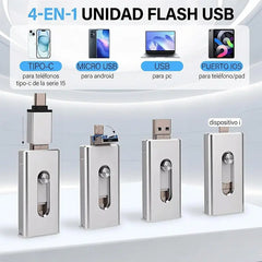 🔥【Oferta por tiempo limitado】💾Memoria USB multifuncional 4 en 1, de gran capacidad.