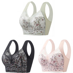 🔥【3 piezas】💕【40kg-100kg】🎁Sujetador de talla grande de seda de hielo sin costuras, transpirable y ajustable