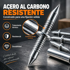 🧱【100 clavos + 1 herramienta】✨ Clavo Oculto de Doble Cabeza con Tornillo Expansivo | Fijación Invisible para Zócalos y Madera | Acero Galvanizado Antióxido 🔩