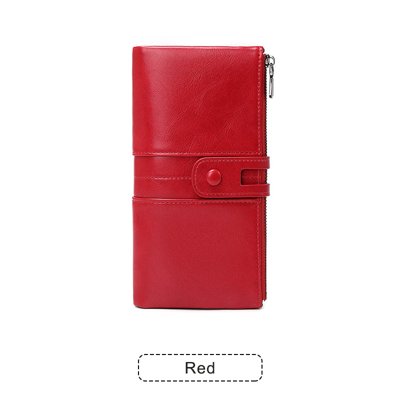 ❤️【39%OFF】💰 Cartera para teléfono móvil hecha a mano antirrobo de cuero genuino para mujer de nuevo estilo