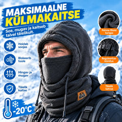 ❄️ Täistermomüts fliisvoodriga, mis hoiab soojas kuni -20 kraadi Celsiuse järgi. ⛷️ Ideaalne suusatamiseks, mootorrattasõiduks ja välitegevusteks.