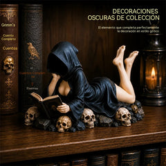 🔥【Novedad 2026】Estatuilla gótica «Lector encapuchado»: un adorno misterioso y sensual para el dormitorio o la oficina. ¡Un regalo decorativo de estilo *dark academia*! 🖤📖