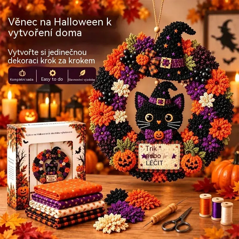 ⏰ POSLEDNÍ DEN! Sleva 50 % ✨ Vytvořte si vánoční věnec, na který budete hrdí 🎄❤️ Sada na tvoření (technika vkládání látky do 3D základu) včetně návodu a průvodce.