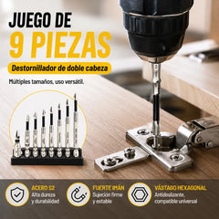 🧰⚒️ 【Puntas de destornillador antideslizantes K5 [25-150L] Juego de nueve piezas】Destornillador Phillips antideslizante, taladro eléctrico magnético súper duro y potente