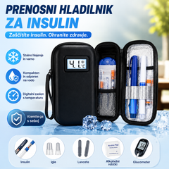 Potovalna hladilna torbica za inzulin s prikazom temperature
