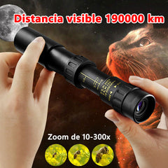🔭✨ Monocular 10-300x40 con zoom – visión HD de alta potencia para actividades al aire libre y uso nocturno 🌙🏔️