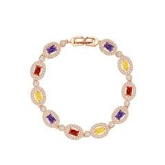 💖✨Nueva pulsera de oro de 18 quilates con piedras de colores