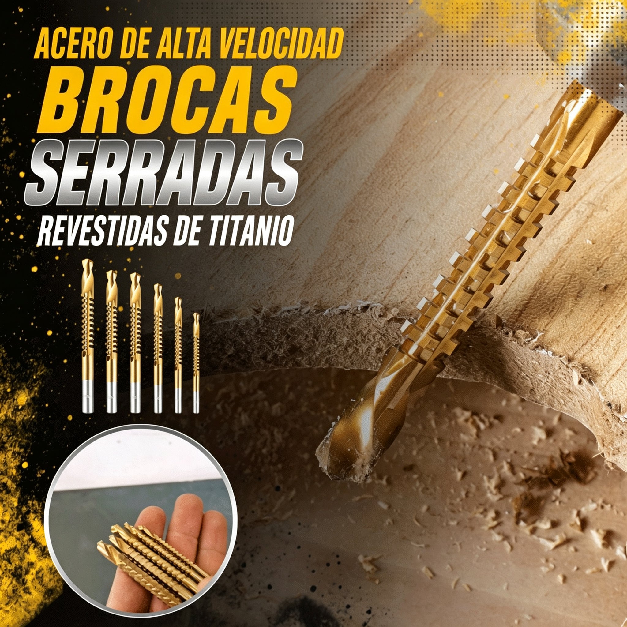 【3+4+5+6+6.5+8 mm】⚙️ Juego de brocas helicoidales: acero de alta velocidad, recubiertas de titanio y compatibles con muchos materiales 🧰