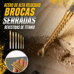 【3+4+5+6+6.5+8 mm】⚙️ Juego de brocas helicoidales: acero de alta velocidad, recubiertas de titanio y compatibles con muchos materiales 🧰