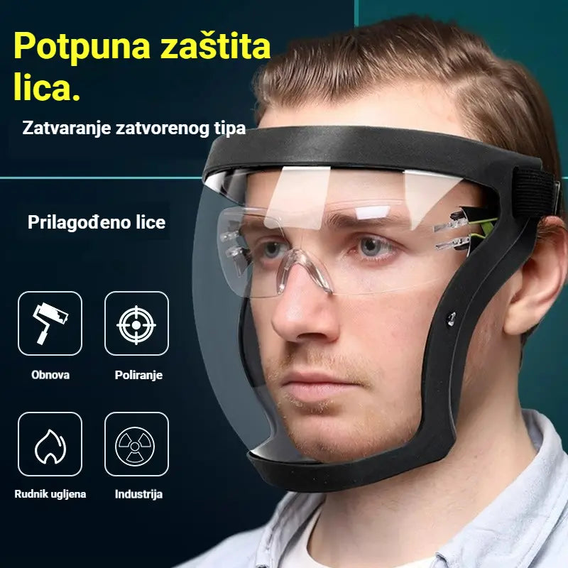 2026 Industrijski biciklistički prozirni zaštitni štitnik za lice - otporan na zamagljivanje, isparavanja ulja i prašinu.