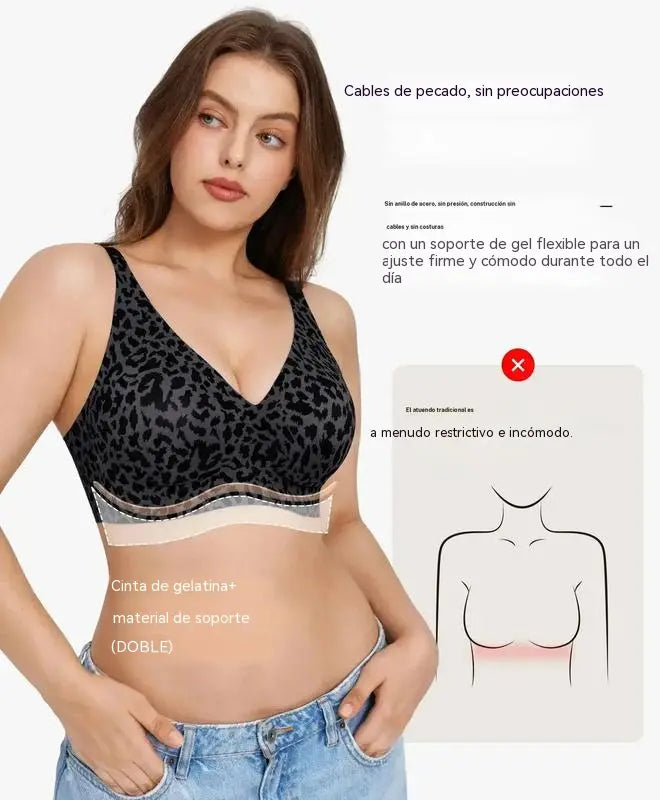 Sujetador Mujer Jelly Sin Aros ✨ Efecto Push Up Natural, Sin Costuras, Ajuste Cómodo, Tejido Suave y Elástico, Sujetador Reductor y Moldeador para Uso Diario 🩷
