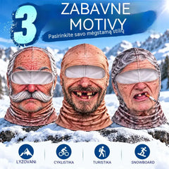 🔥😎 Smagi ir šilta 3D veido kaukė žiemos sportui lauke