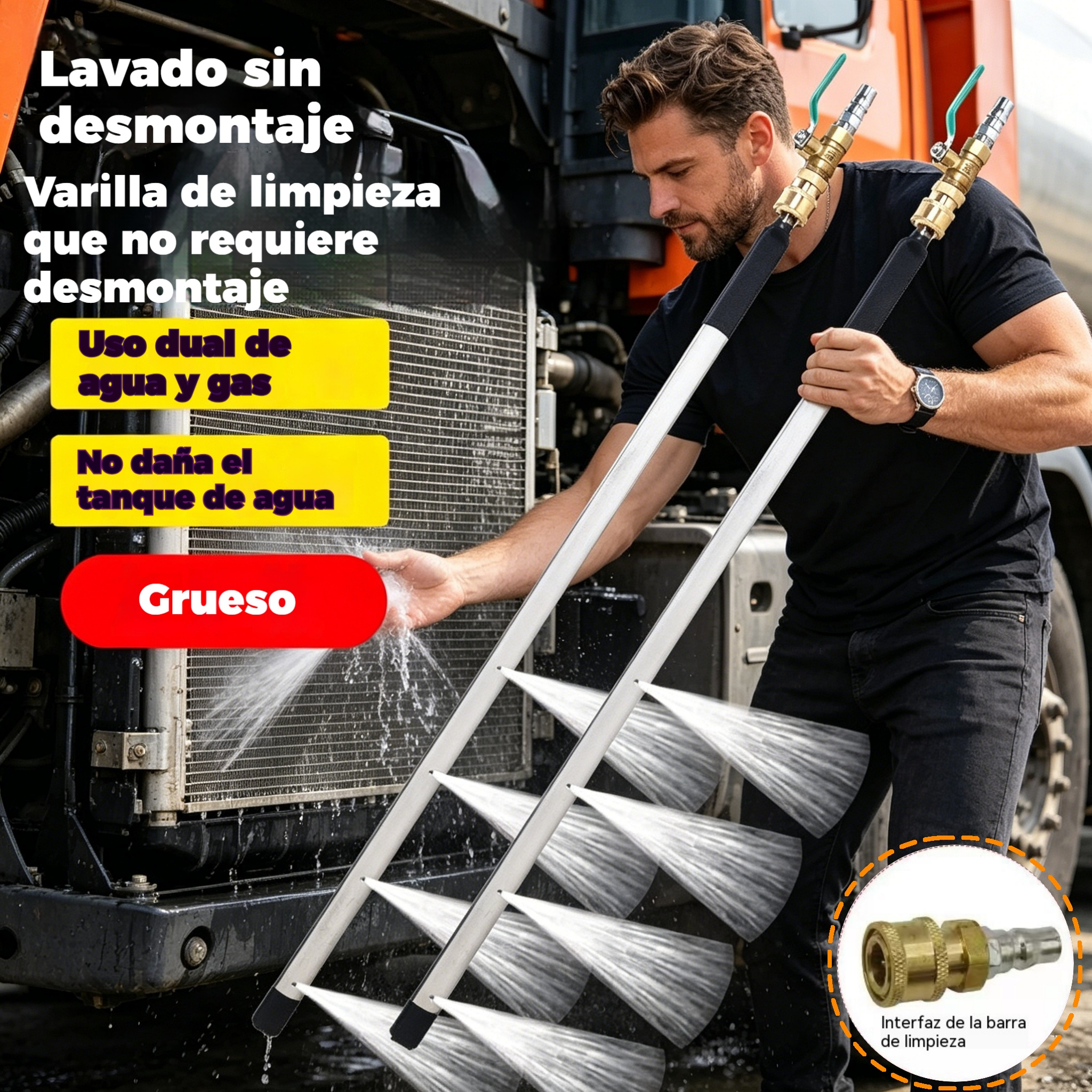 ✨Herramienta especial para limpieza de tanques de agua de automóviles, camiones y excavadoras