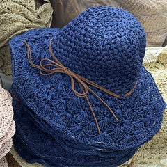 🎀🎀 50% DE DESCUENTO 👒 | Sombrero de paja con lazo retro – Plegable y transpirable para el verano