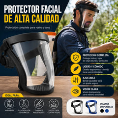 🥽 Máscara facial protectora de alta definición – Pantalla transparente antivaho para soldadura, protege contra salpicaduras, polvo y partículas 🛡️