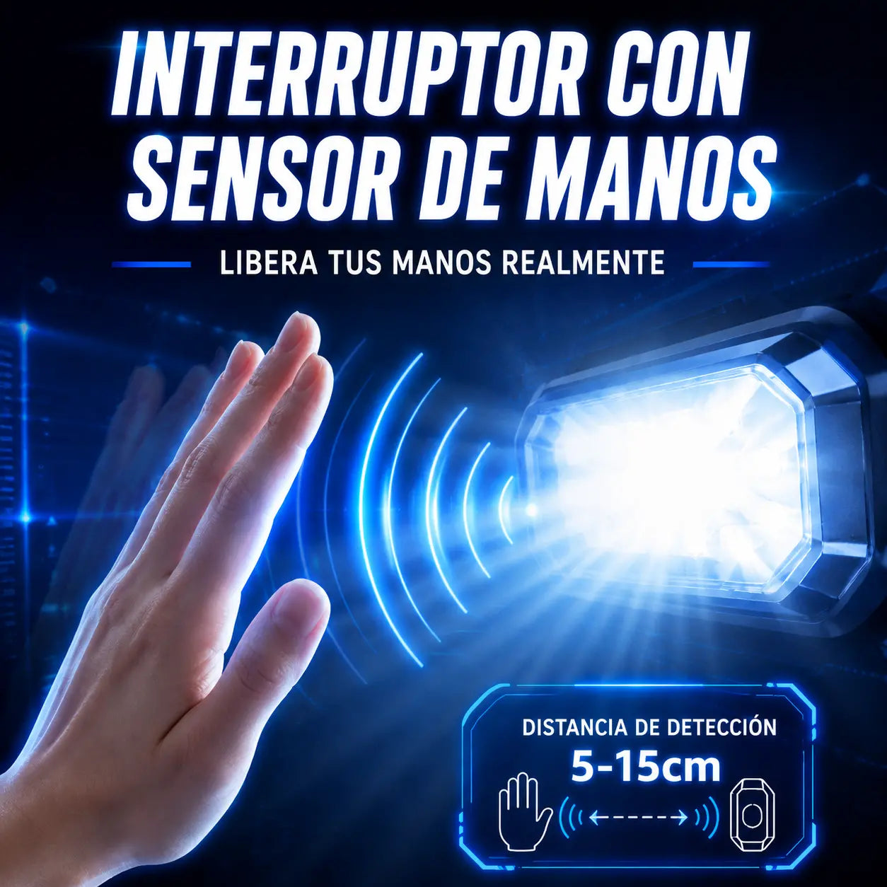 📢📢 ¡50% de descuento! ⏰ Linterna frontal recargable de cuatro fuentes con sensor