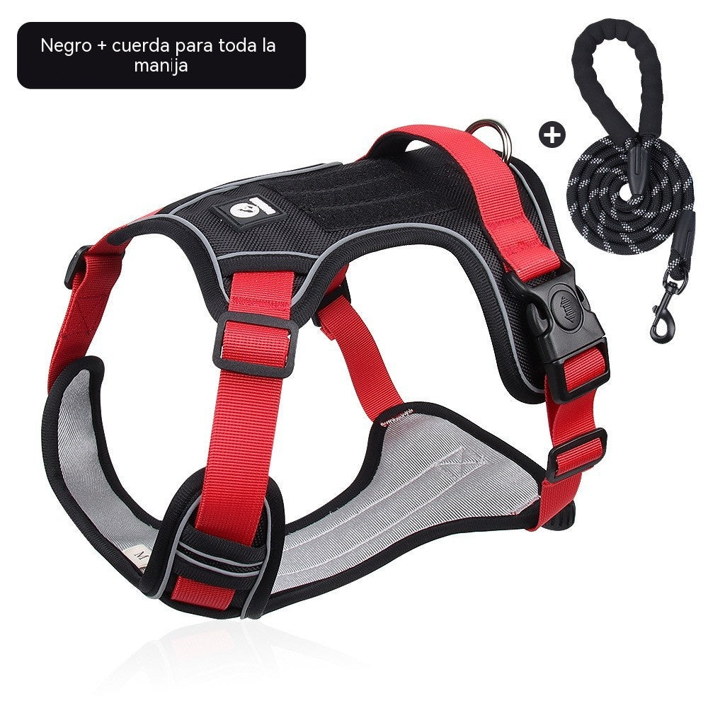 🐶🔥【Correa pectoral + cuerda redonda reflectante de 2,0 m】Correa pectoral antitirones✨ Proporciona máximo control y seguridad durante cada paseo 🌙