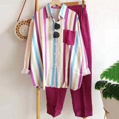 【S-5XL】 🌸Traje casual de dos piezas a rayas de primavera