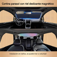 🔥【Juego de 4 piezas】🚗✨Cortina parasol con riel deslizante para ventana de coche y aislamiento térmico