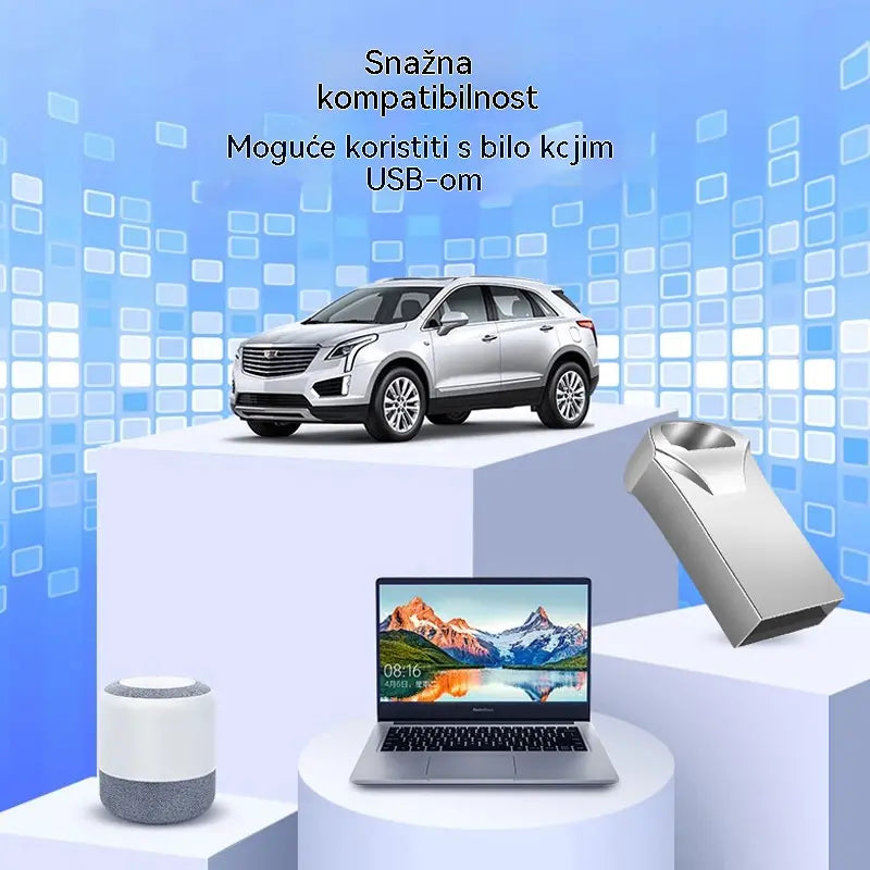 🚗🎵🎵【64G】【Glazbeni USB flash pogon】Sadrži 4000 pjesama, 300 glazbenih snimki i 6D zvučne efekte
