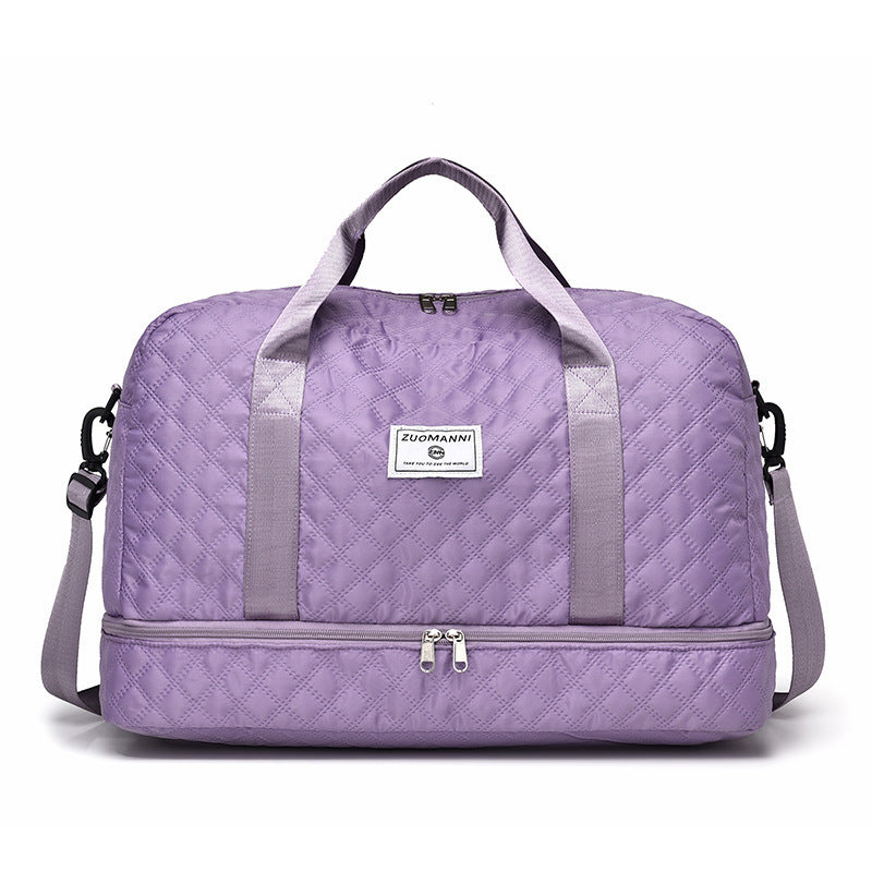 🔥【¡Oferta por tiempo limitado!】🔥Elegante bolsa de viaje de gran capacidad con diseño de separación para uso húmedo y seco, adecuada para yoga y fitness.