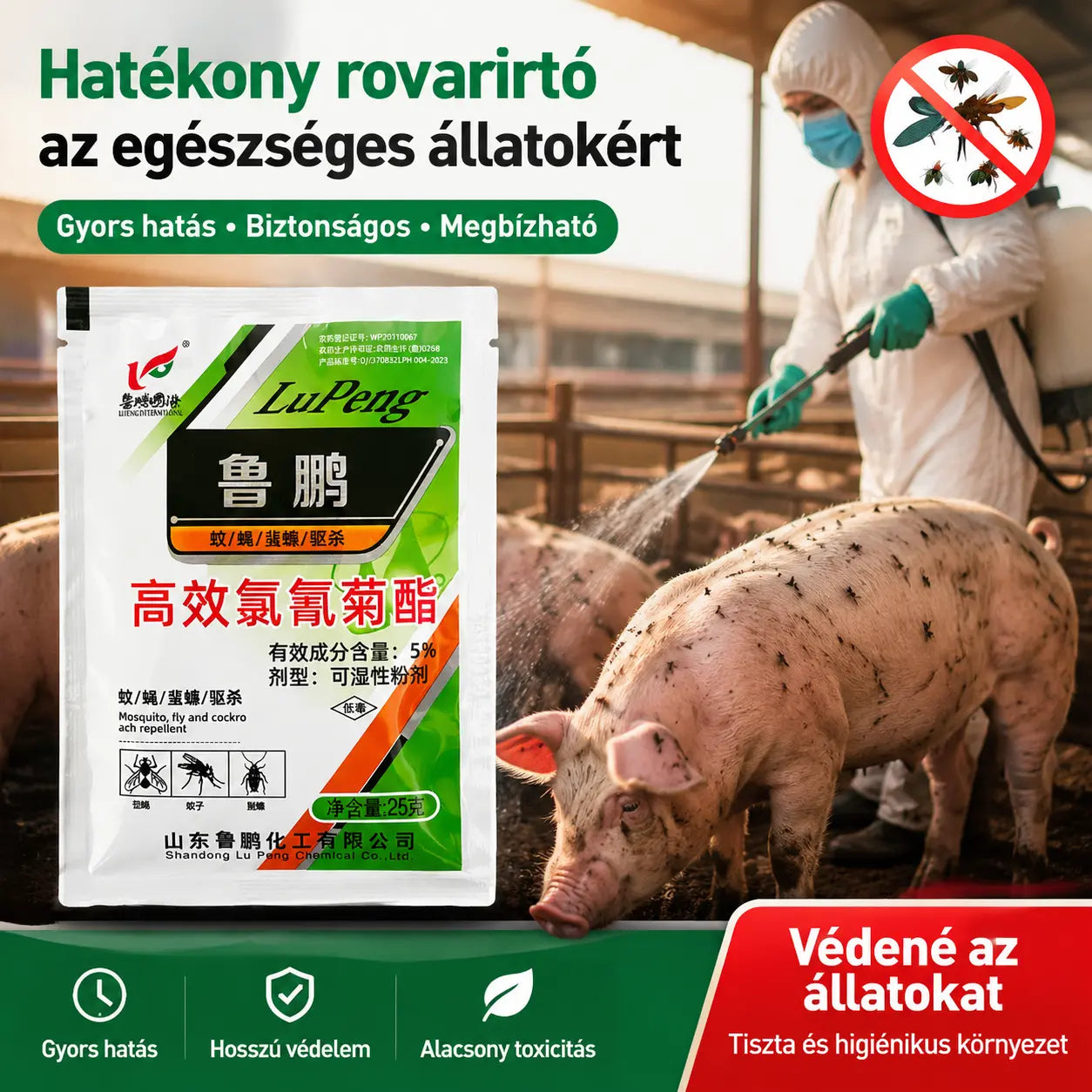 🦟🪰【10 zsák】A leghatékonyabb, nagy hatékonyságú cipermetrin por állagú rovarirtó, gazdaságokban/otthonokban/kültéren is használható