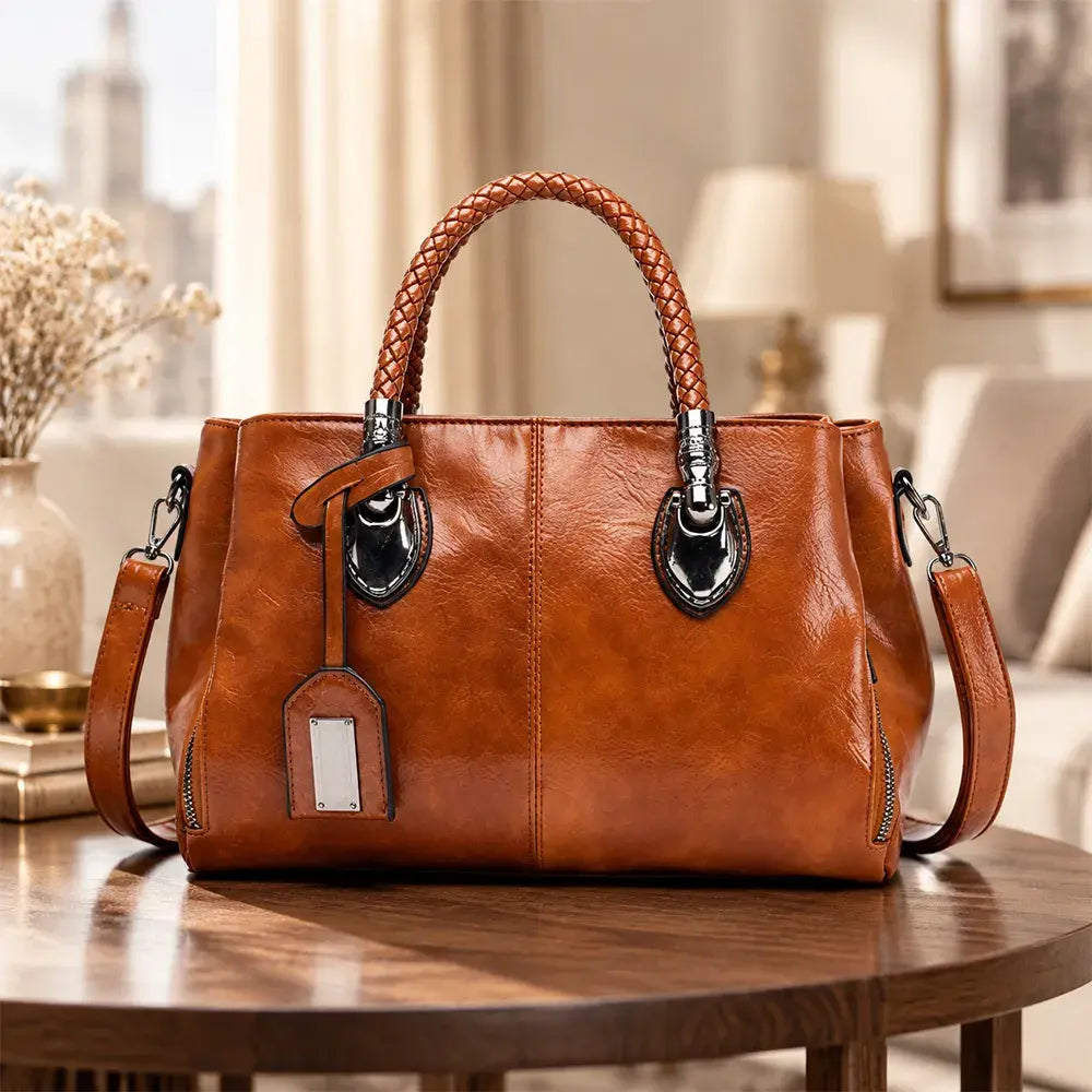 👜【Sleva 50 %】Kožená taška ve stylu Boston, vyrobená z měkké kůže, vhodná k nošení přes rameno