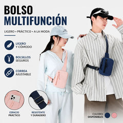 👫Un bolso de hombro unisex con múltiples compartimentos y un bolsillo trasero para mayor seguridad: protege tus objetos de valor.