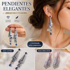 ✨Elegantes y lujosos pendientes colgantes para mujer, engastados con circonitas cúbicas brillantes, sofisticados y exquisitos.