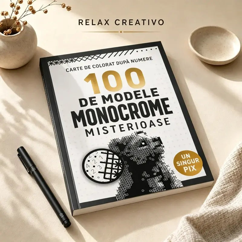 🎨🔢 Libro de Colorear por Números – 100 Misterios Monocromáticos en Alta Definición 🖤📘