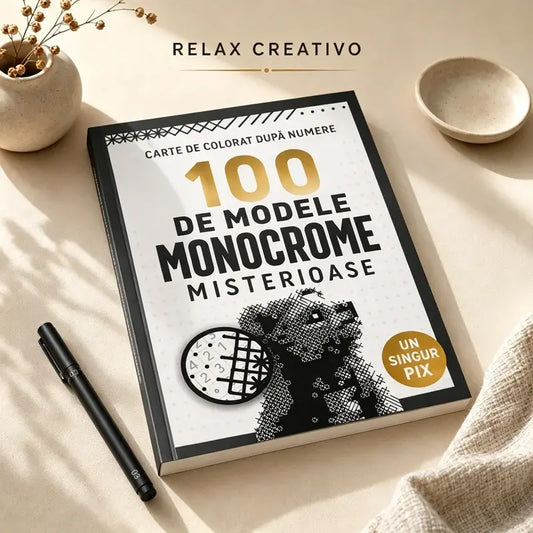 🎨🔢 Libro de Colorear por Números – 100 Misterios Monocromáticos en Alta Definición 🖤📘