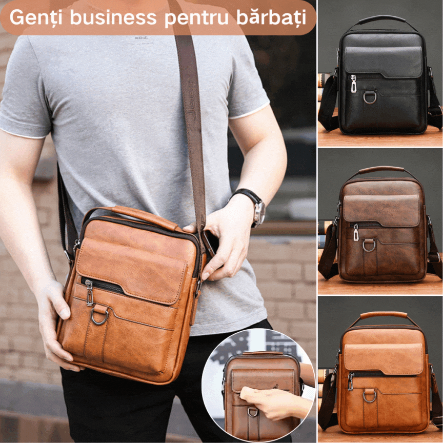 👜✨ Bolso Casual de Piel de Vacuno para Hombre – Elegante, Resistente y de Gran Capacidad