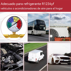 🔧❄️ Recarga de refrigerante R1234YF para aire acondicionado con manómetro – A prueba de fugas, fácil de leer, apto para aires acondicionados de automóviles, camiones o casas – Recarga segura para hacerlo usted mismo 🚗