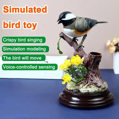 🦜🐦Adornos de pájaros creativos, lindos y controlados por voz para decoración de escritorio de habitación.
