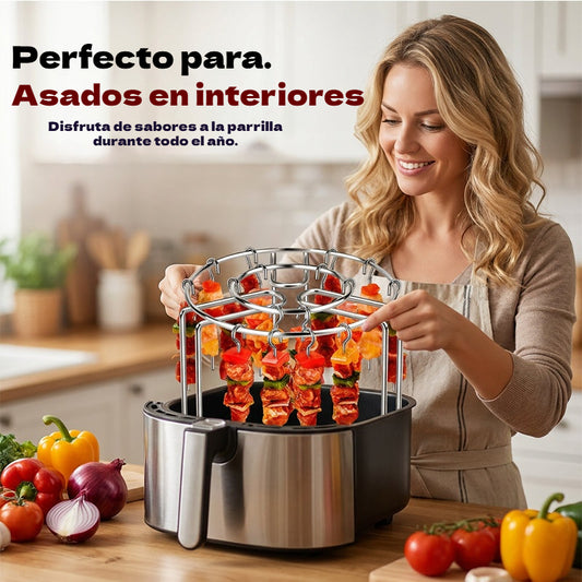 ✨Parrilla de acero inoxidable para brochetas🍢