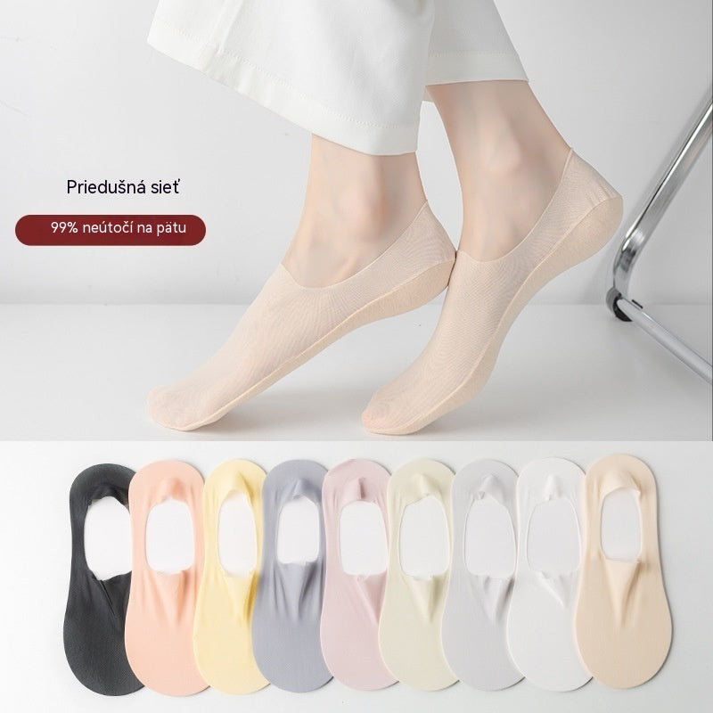 🧦【10 párov 23 €】 Dámske protišmykové, neviditeľné, ultratenké silikónové ponožky s nízkym strihom