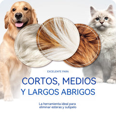 🐾 Peine desenredante de doble cara para mascotas, una herramienta profesional para eliminar el pelo muerto de perros y gatos, ¡dile adiós a los problemas de pelo de mascota en tu hogar! ✨💖