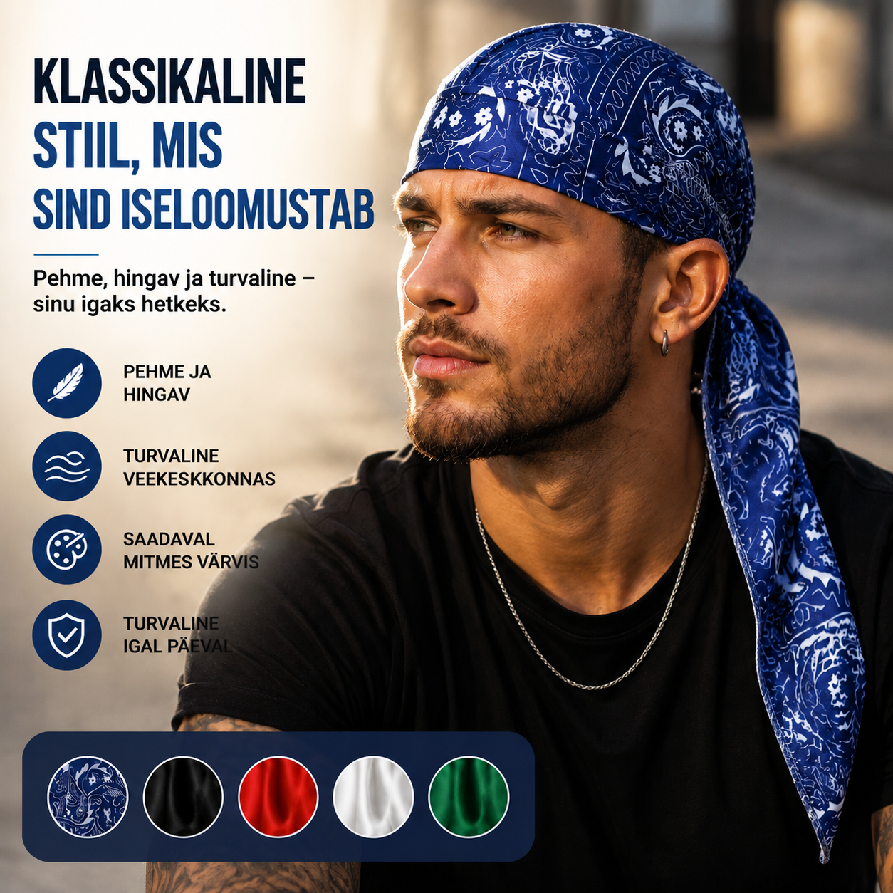 🏝【Suurepärane sooduspakk – 5 osa】Elegantne retrostiilis müts/peasall hingavast siidist