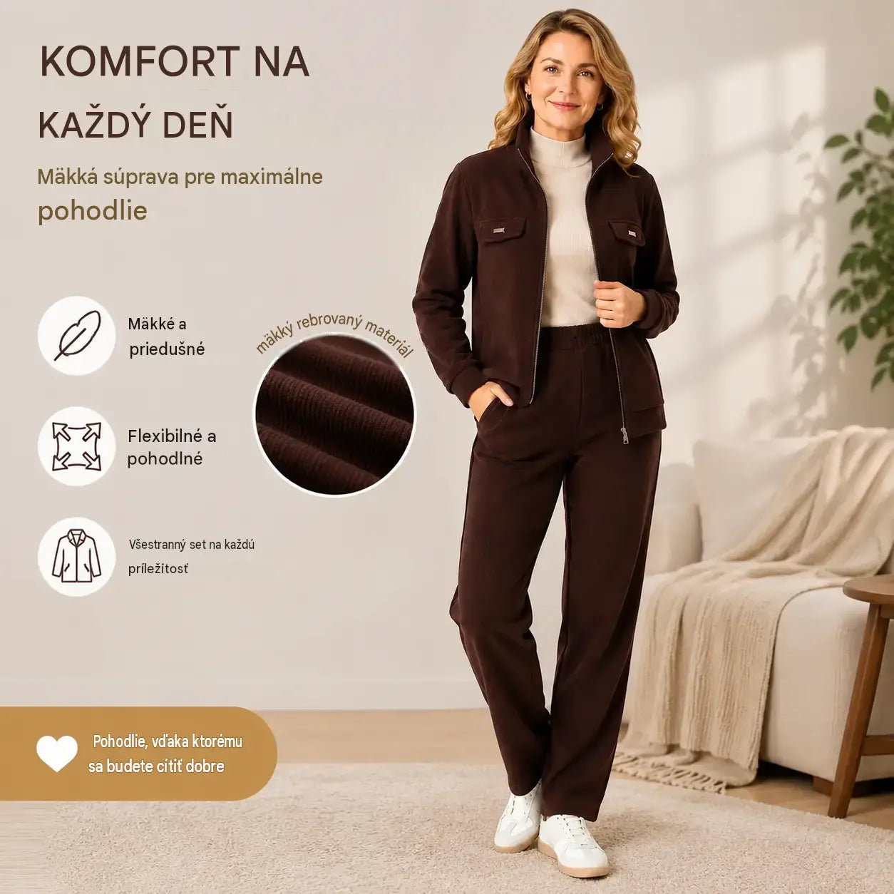🔴💥【M-4XL】Dámsky ležérny zamatový oblek s výraznými prvkami (sako + nohavice)