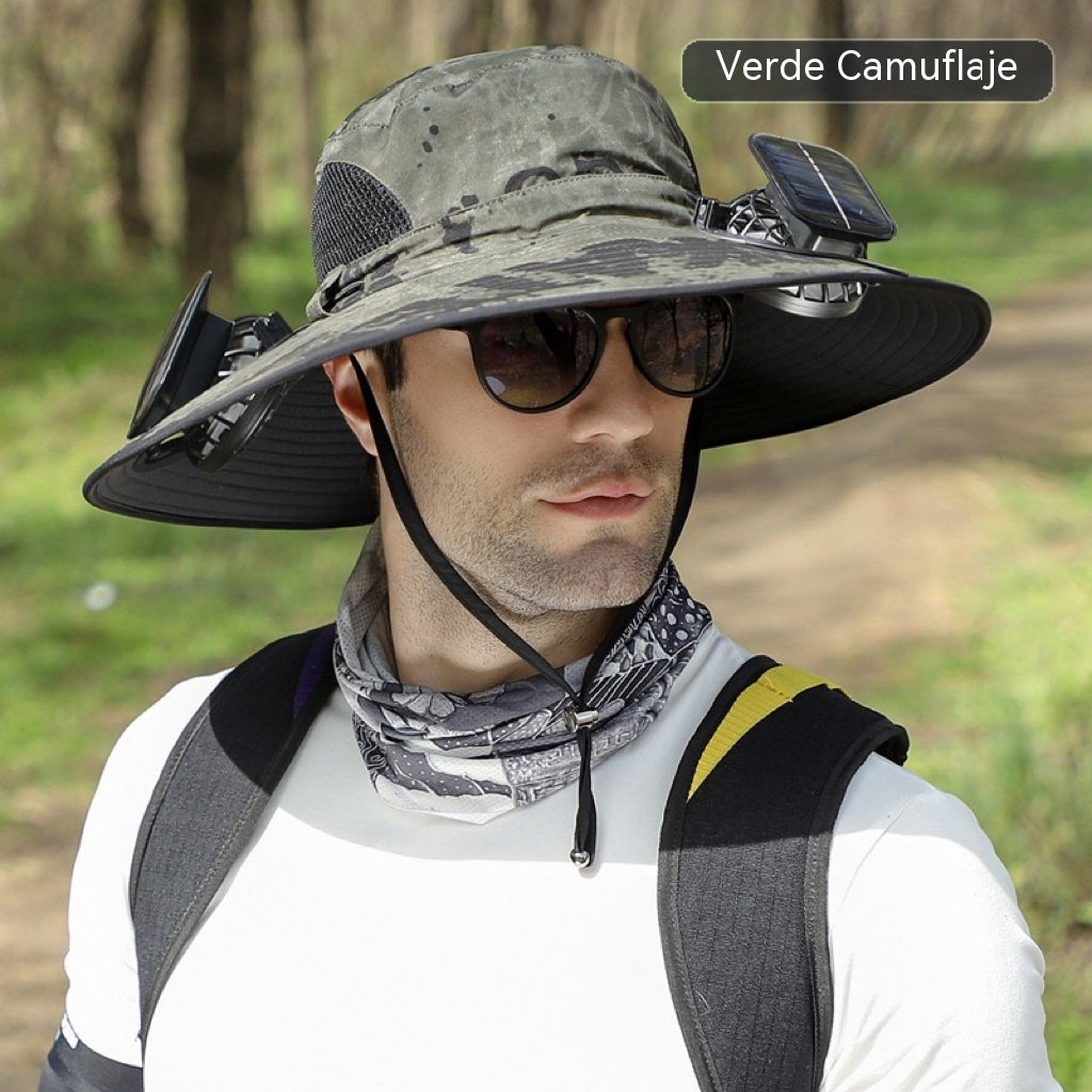 🌞🎁 ¡El Regalo Perfecto para Él! Sombrero Solar con Ventiladores Integrados y Protección Total contra el Sol 💨🧢