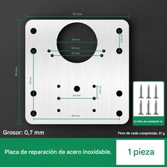 Paquete de 10 piezas (tornillos incluidos) Placa de reparación de acero inoxidable (sin bisagra)