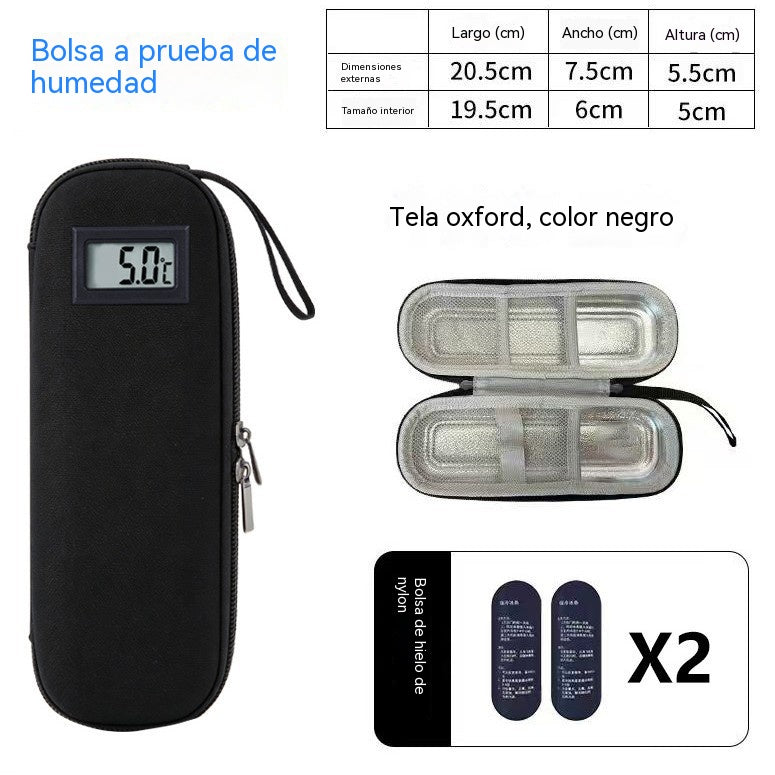 ❄️✈️Nevera portátil para insulina con indicador de temperatura