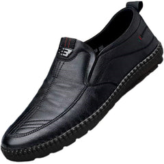 【39-44】 Zapatos casuales de cuero genuino para hombres de mediana edad y mayores