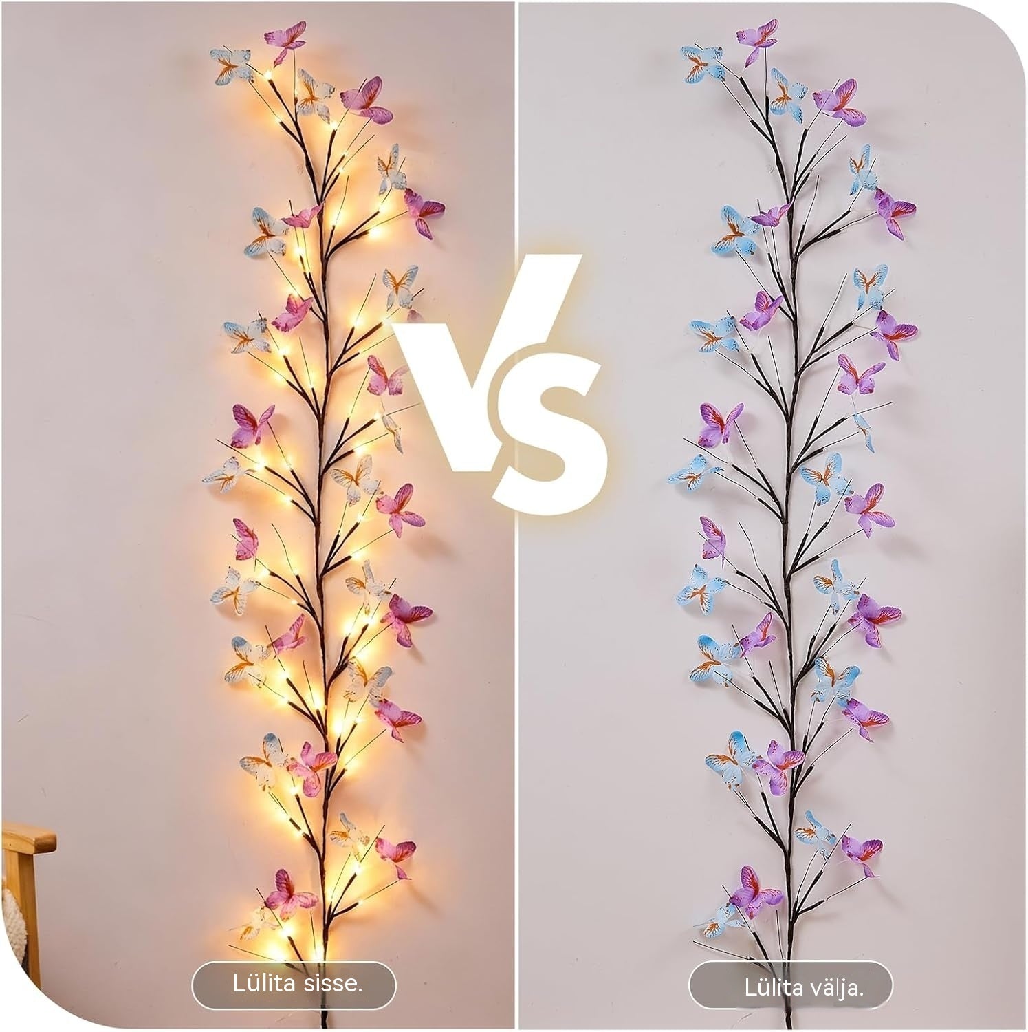 ✨ Painduvad LED-valguskettad liblikatega – kaunista oma kodu maagilise ja sooja atmosfääriga 🦋💡